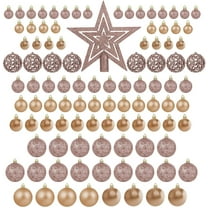 Naler 101 Pcs Christmas Balls Ornaments Set,Rose Gold Tree Decorations Hanging Ball for Xmas Party