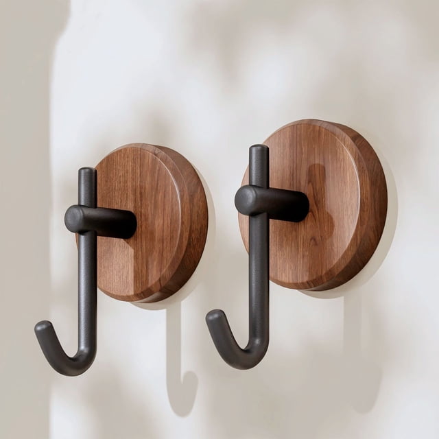 Ganchos de pared adhesivos resistentes | Ganchos domésticos sin perforaciones para baño y cocina | Resistentes y resistentes | Adhesivo removible que no deja marcas | Blanco o negro