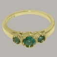 thumbnail image 6 of LBG British Made Solid 14k Yellow Gold ring with Natural Emerald Womens Engagement Ring - 33 size options - Size 9.75, 6 of 7