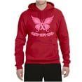 thumbnail image 2 of Wild Bobby, Butterfly Pink Ribbon Faith Hope Love, Breast Cancer Awareness, Unisex Graphic Hoodie Sweatshirt, Red, Medium, 2 of 5