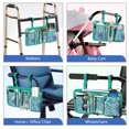 thumbnail image 3 of FINPAC Wheelchair Side Storage Bag, Wheelchair Armrest Accessories Pouch with Cup Holder, Pen Slot and Reflective Strips for Power Walkers, Rollators, Seniors, Emerald Illusions, 3 of 9