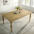 thumbnail image 3 of Roundhill Furniture Verta Solid Wood Leg Dining Table with Oak Veneer Top and Turned Legs, 3 of 8