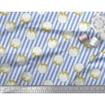 thumbnail image 2 of Soimoi Blue Rayon Fabric Wreath & Stripe Print Fabric by Yard 42 Inch Wide, 2 of 5