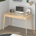 thumbnail image 4 of MONSLIPA Industrial Modern Wooden Desk with Storage Drawers, Office Computer Desk and Home Office Desk with Sturdy Wood Legs, 47" Long (Beige), 4 of 6