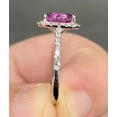 thumbnail image 4 of Lab Created Beautiful 3 Ctw Vivid Purplish Pink Sapphire Engagement Ring Couple Ring Promise Ring Gift For Love, 4 of 5