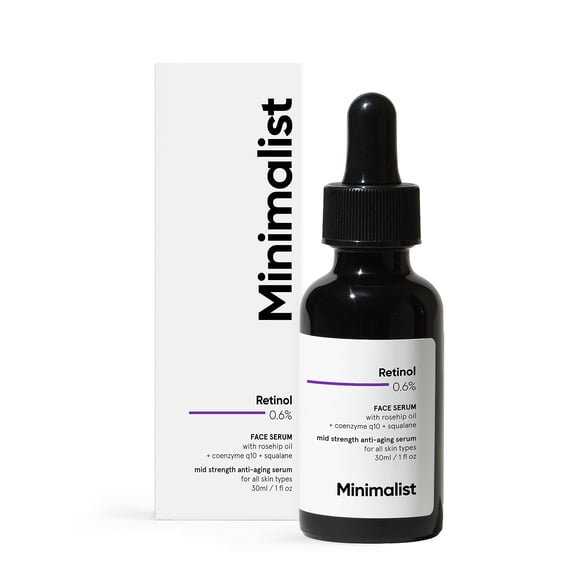 Sérum minimalista antienvejecimiento con retinol al 0.6%, 30 ml, con coenzima Q10