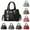 Black, variant on Women's Leather Handbag Tote Shoulder Bag Crossbody Purse Zipper Pocket Convertible Shoulder Handheld Bag