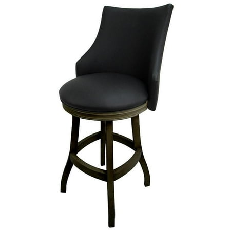 Tobias Designs Bellissima 30" Swivel Wood Bar Stool in Black/ Dark Shadow