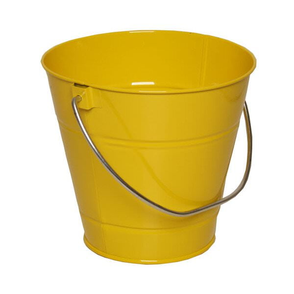 JAM Metal Pail Bucket, Yellow, 1/Pack, Small, 3 3/4 x 6 x 5 1/4