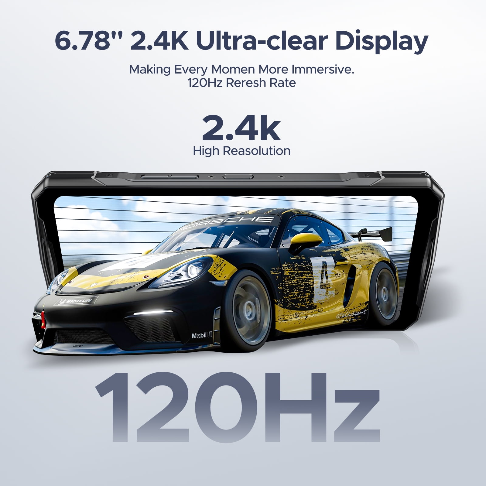 DOOGEE V40 Rugged Smartphone 5G,32GB+512GB/2TB Android 14 Rugged Phone,4nm D7300,6.78" FHD+120Hz Rugged Unlocked Cell Phone,108MP+20MP Night Vision,8680mAh,3 Card Slots/Dual Unlock/NFC/Wi-Fi6E/IP69K