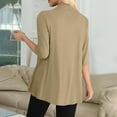 thumbnail image 5 of bbymog Thin Cardigans for Women Lightweight Open Front Cardigan 3/4 Sleeve Ruffles Cardigan Sweaters Fall Casual Loose Cardigans for Women Trendy Khaki XL, 5 of 8