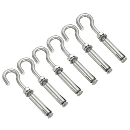 

Uxcell Expansion Hook M8 304 Stainless Steel Concrete Wall Hook Open Cup Hooks Screw Hook Anchoring Silver 6 Pack