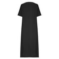 thumbnail image 5 of Ruimatai Women's Casual Loose Long Dress with Slit Round Neck Short Sleeve Comfortable Flowy Summer Maxi Dress, 5 of 5