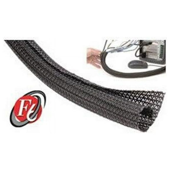 Techflex Braided Sleeving,75 ft.,Black F6N1.50BK