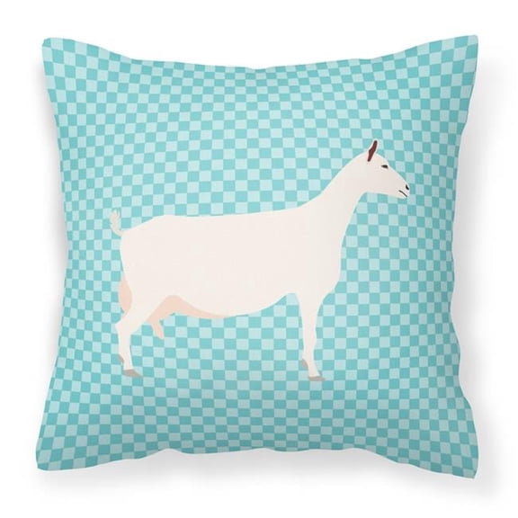 Carolines Treasures BB8063PW1414 Saanen Goat Blue Check Fabric Decorative Pillow, 14 x 14 in.