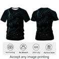 thumbnail image 3 of Blissboy Men's Chinese Dragon Graphic T-Shirt Anime Mythical Beast Tee Gothic Fantasy Creature Shirt, 3 of 7