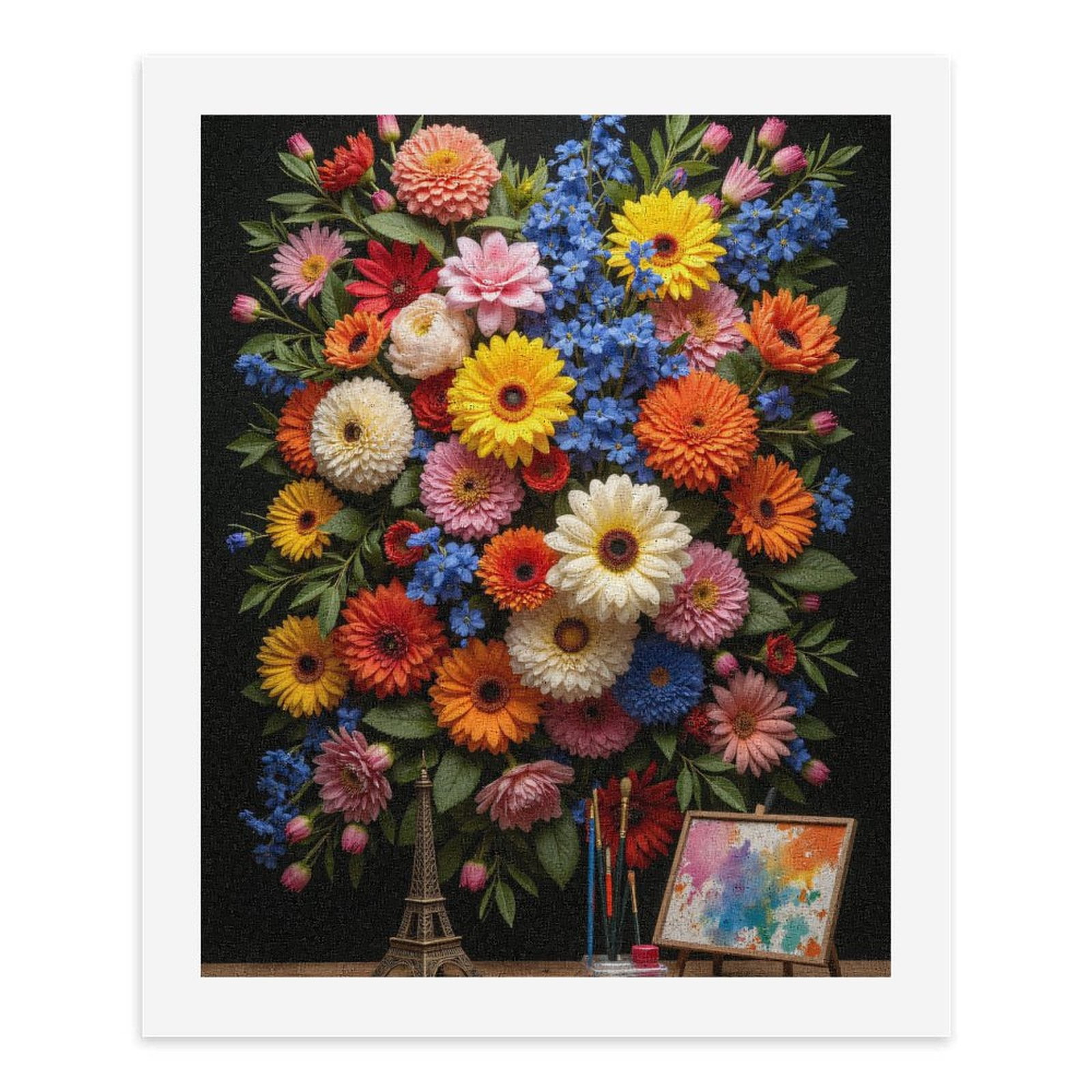Paint By Numbers Kit for Adults Beginner - Colorful Floral Art Tools Canvas DIY Canvas Painting Kits for Adults, Frameless Paint By Number for Adults for Home Wall Decor 16x20 Inch