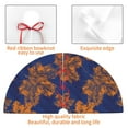 thumbnail image 4 of Lsque Golden Maple on Navy Blue Print Christmas Tree Skirt, Tree Skirt with Ties or Velcro, Perfect for Holiday Decorations, Halloween, and New Year-36", 4 of 7