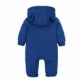 thumbnail image 3 of UAMVSH Boys Girls Sweatsuit Kids Romper Outfit Soft Cotton Warm Long Sleeve Hoodie with Pockets Infant Footed Playsuit Jumpsuits(0-3 Months,Blue), 3 of 6