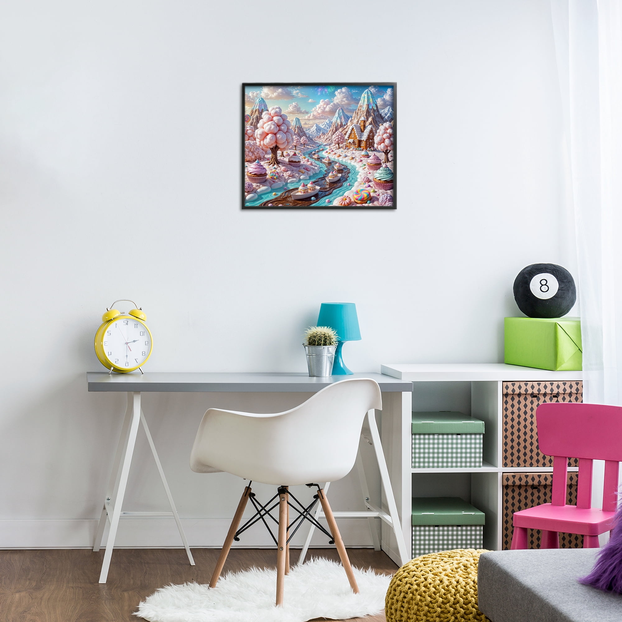 Stupell Industries Dreamlike Candy Land Whimsy Black Framed Giclee Art, design by Tabz Jones