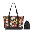 thumbnail image 7 of FORMRS Canvas Laptop Tote Bag for Women with 15.6" Computer Compartments Shoulder Handbag, Red Floral, 7 of 7
