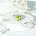 thumbnail image 5 of Rosec Jewels Natural Peridot Engagement Ring with Moissanite Halo - Real Peridot Ring for Women (8 mm - 2 Carat - AAA Quality), 10K White Gold, US 8.50, 5 of 8