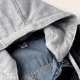 thumbnail image 2 of VIWORLD Women's Plus Size Street Style Denim Jacket - Hooded Cropped Coat with Functional Pockets Light Blue，3XL, 2 of 4