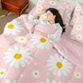thumbnail image 4 of Castle Fairy Floral Daisy Girl 7-Piece Twin Bedding Sets,Chic Flower Bedding Comforter Set,Polka Dots Breathable Sheet Sets,Luxury Bedroom Decor, 4 of 8