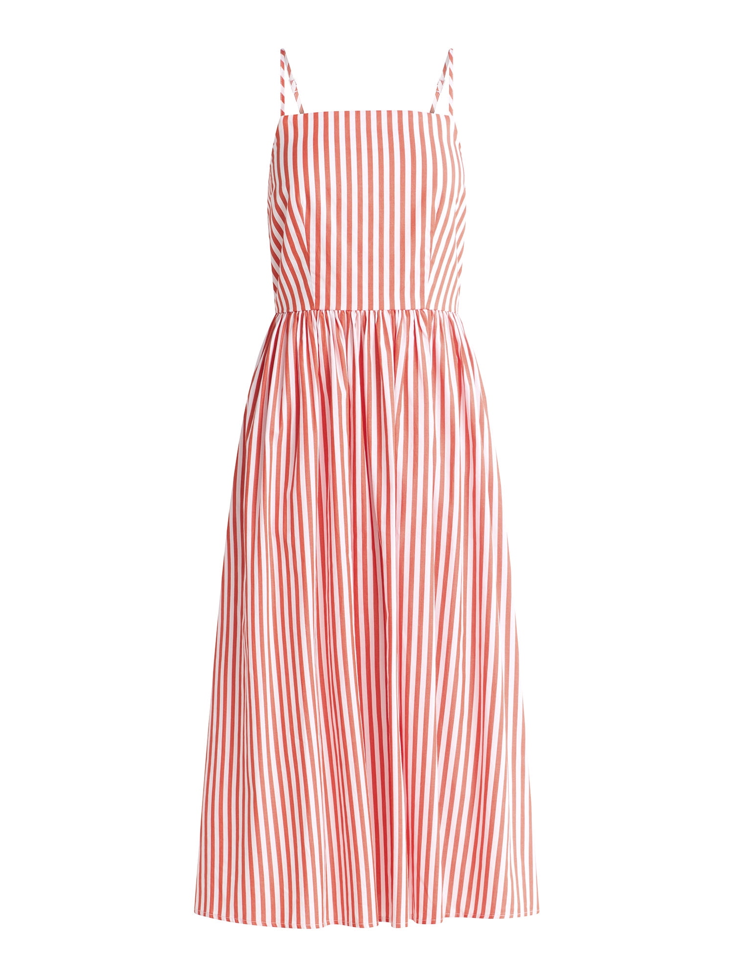 Free Assembly Women's Sleeveless Square Neck Midi Dress, Sizes XS-XXL