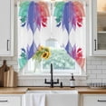 thumbnail image 3 of Swag Valance Curtains for Windows, Purple Leaves Light Filtering Kitchen Curtains with Rod Pocket, Spring Summer Botanical Farmhouse Modern Window Treatment Valances for Living Room, 28x36 - 2 PCS, 3 of 9