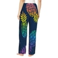 thumbnail image 3 of Fotbe Abstract Bright Pineapple Fruit Retro Women's Pajama Pants,Sleepwear Pants,Pj Bottoms Drawstring And Pockets-Large, 3 of 9