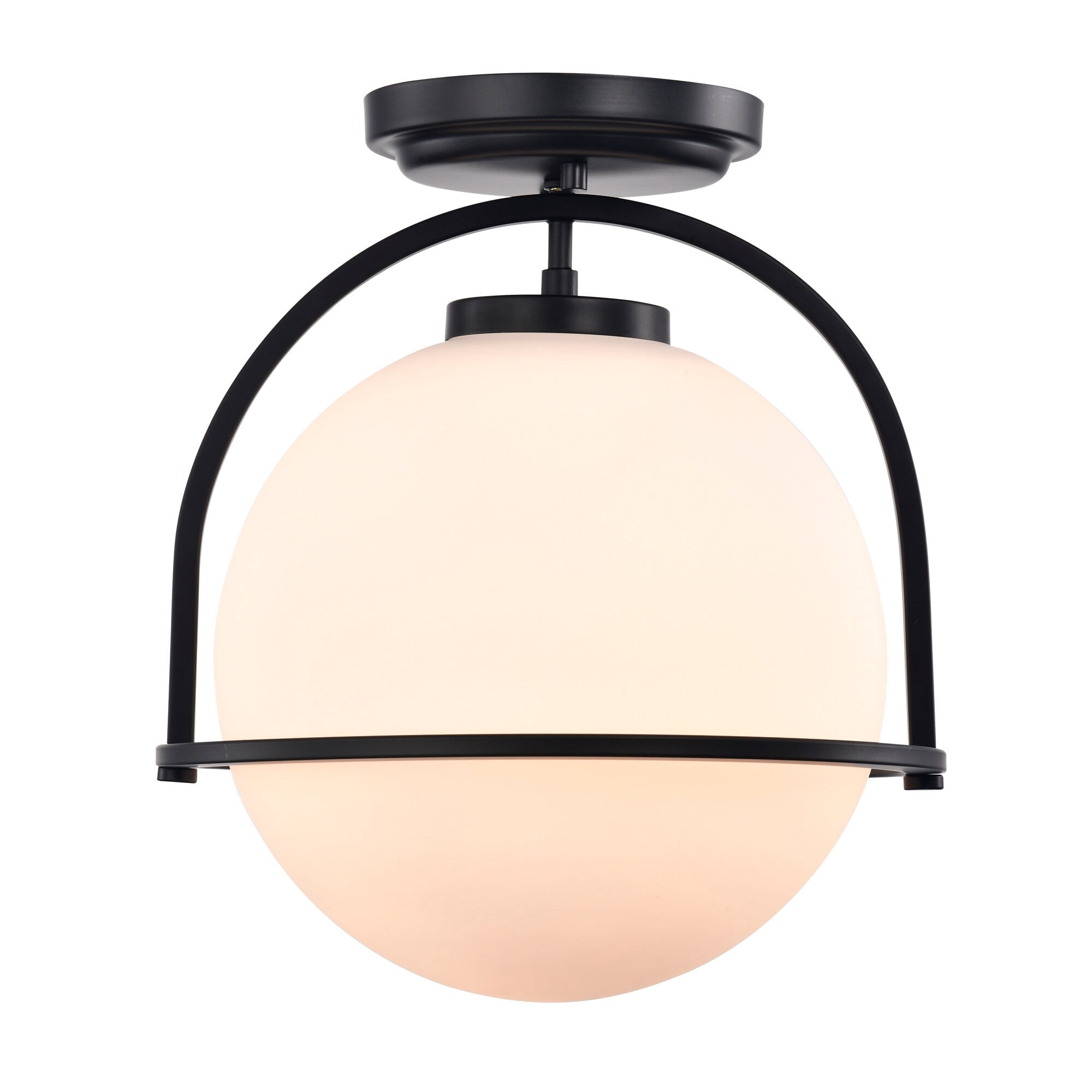 Nuka 12 in. 1-Light Indoor Matte Black Finish Flush Mount with Light Kit