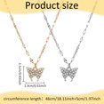 thumbnail image 2 of 2 Pcs Butterfly Pendant Necklaces for Women Gold Sliver CZ Simulated Diamond Butterfly Pendant Necklace Adjustable Rhinestone Butterfly Pendant Necklaces Set Lightweight Wedding, 2 of 7