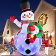thumbnail image 1 of Muñeco de nieve inflable navideño MICOCAH de 8 pies con LED giratorios, 1 of 6