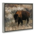 thumbnail image 4 of Stupell Industries Bison on the Range Animals Painting Gray Floater Framed Canvas Art Print Wall Art, 21 x 17, 4 of 10