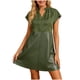 thumbnail image 2 of Pantalones de Vestido Casual para Mujeres Moda Cuello en V Plisado Manga Corta Primavera Y Verano Color Sólido Cintura Alta Cintura Elástica, 2 of 7