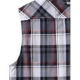 thumbnail image 4 of Ma Croix Mens Sleeveless Plaid Shirt Casual Button Down Flannel, 4 of 5