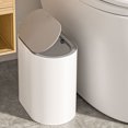 thumbnail image 6 of Vxdvou Toilet Trash Can with Push-Open Lid, Plastic Waste Bin for Bathroom and Office, Compact 10L Capacity with Sleek Design for Modern Spaces (White), 6 of 8