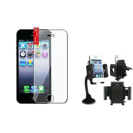 Insten Car Cell Phone Holder Car Mount For Apple iPhone SE 5 5S 5C (Bundle with Screen