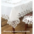 thumbnail image 6 of Decozen Dining Table Rectangle Lace Linen Placemats Set of 6, White, 14"x20" - The Darvin Collection, 6 of 8