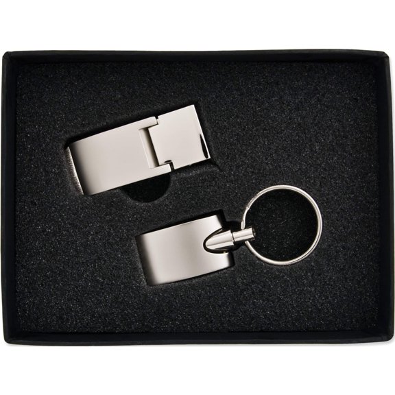 Fashion Nickel-Plated Key Ring And Money Clip Set (6 X 4.5) Made In China gl8807