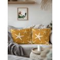 thumbnail image 3 of Outdoor Pillows Waterproof, Vintage Yellow Orange Starfish Bedding Throw Pillows with Insert for Couch Sofa Bed, Summer Coastal Beach Marine 18x18 Inch Pillowcases Decorative Patio Pillow Set of 1, 3 of 8