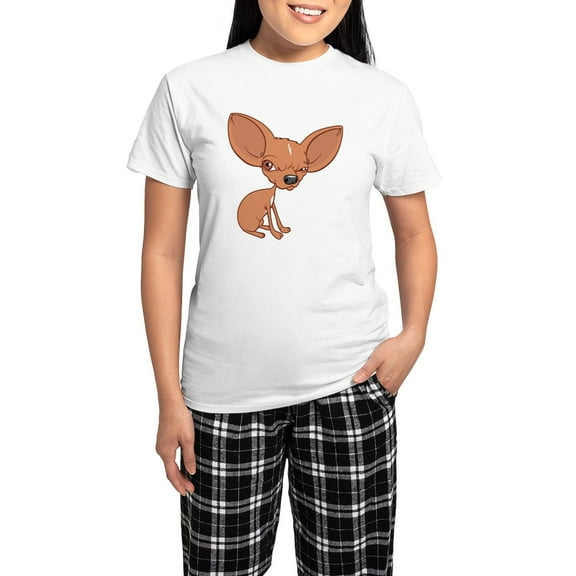 CafePress - Grumpy Chihuahua Pajamas - Women's Short Sleeve Print T-Shirt and Pants Light Cotton Pajama Set
