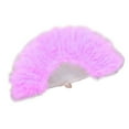 thumbnail image 6 of Rinhoo Feather Fan Foldable Handheld Festival Decoration Square Dance Retro Style Show Down Colorful Fan, 6 of 8