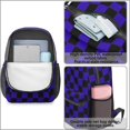 thumbnail image 4 of Blue and Black Checkered Pattern 17" School Backpacks for Teens,Waterproof Oxford Fabric,S-Shape Padded Straps for School,Travel,Hiking,Camping, 4 of 6