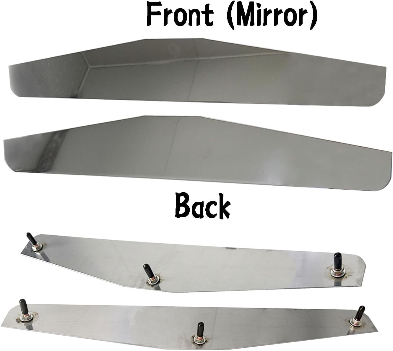 Universal 24" x 4" Semi Trucks Mud Flap Weights Louvered Stainless Steel Mirror Finish w/Hardware, 2 Pack