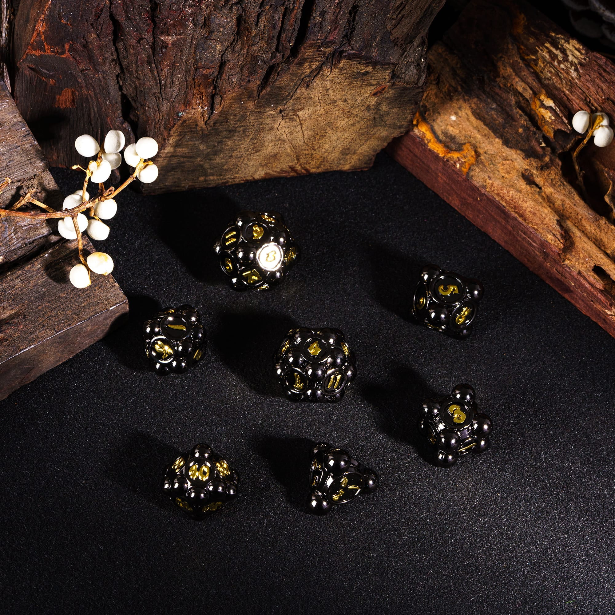 Cusdie 7-Die Metal DND Dice Set, Ball Tip Design Metal Polyhedral D&D Dice Set for DND Dungeons and Dragons TTRPG Role Playing Games