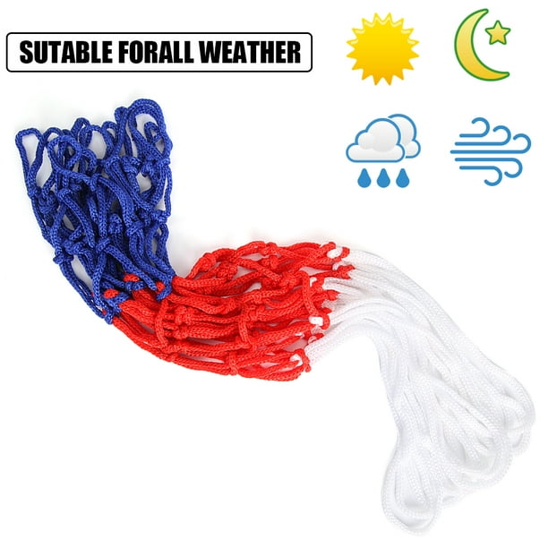 Peggybuy All-Weather Basketball Net Red+White+Blue Tri-Color Basketball Hoop Net Other