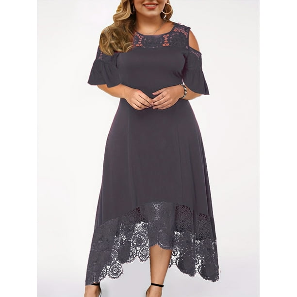 Plus Size Floral Print Contrast Lace Off Shoulder Cami Dress Women's Plus Elegant Slight Stretch Party Dress - Walmart.ca Plus Size Floral Print Contrast Lace Off Shoulder Cami Dress Women's Plus Elegant Slight Stretch Party Dress - Walmart.ca