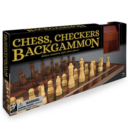 Wooden Chess, Checkers, and Backgammon Game Set (Best Pc Chess Game 2019)